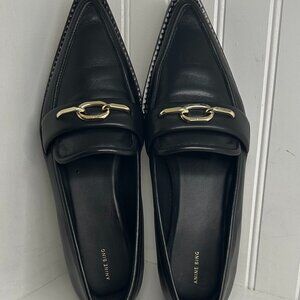 Anine Bing Leather Chain-Link Accents Loafers Women's Size: 9
